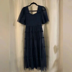 Elegant Navy Blue Women's Dress